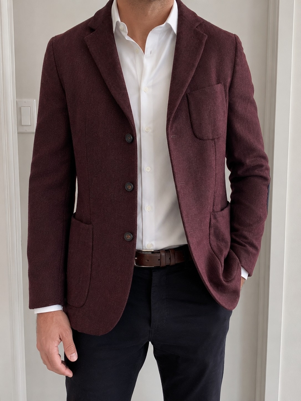 Luxury Scotch & Soda Amsterdam Couture Burgundy Wool Blend Blazer US 42R/Eu 50